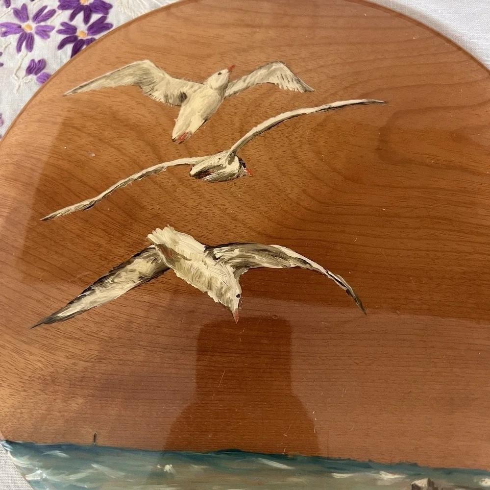 Set of 2 Myrtlewood Sea Bird Sea Gull Handpainted 10